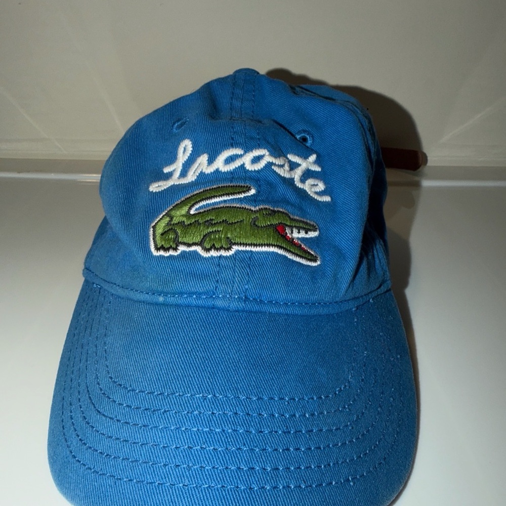 Lacoste Vibrant Blue Hat with Green Emblem